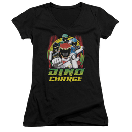 Power Rangers Dino Charge Dino Lightning - Juniors V-Neck T-Shirt Juniors V-Neck T-Shirt Power Rangers   