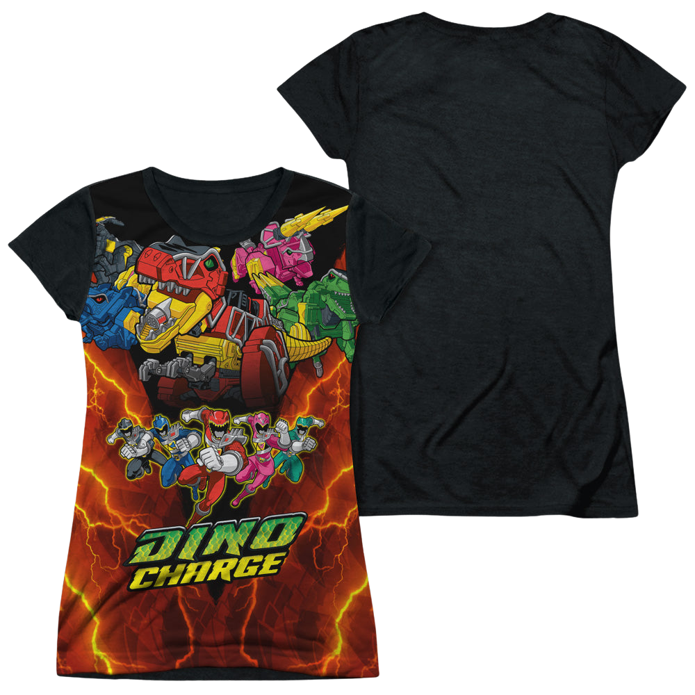 Power Rangers Dino Charge Zord Power - Juniors Black Back T-Shirt Juniors Black Back T-Shirt Power Rangers   