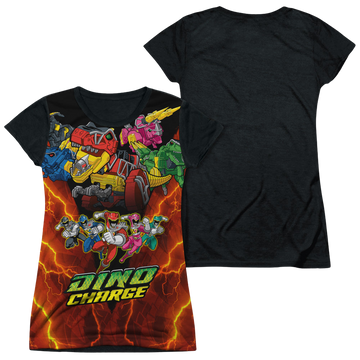 Power Rangers Dino Charge Zord Power - Juniors Black Back T-Shirt Juniors Black Back T-Shirt Power Rangers   