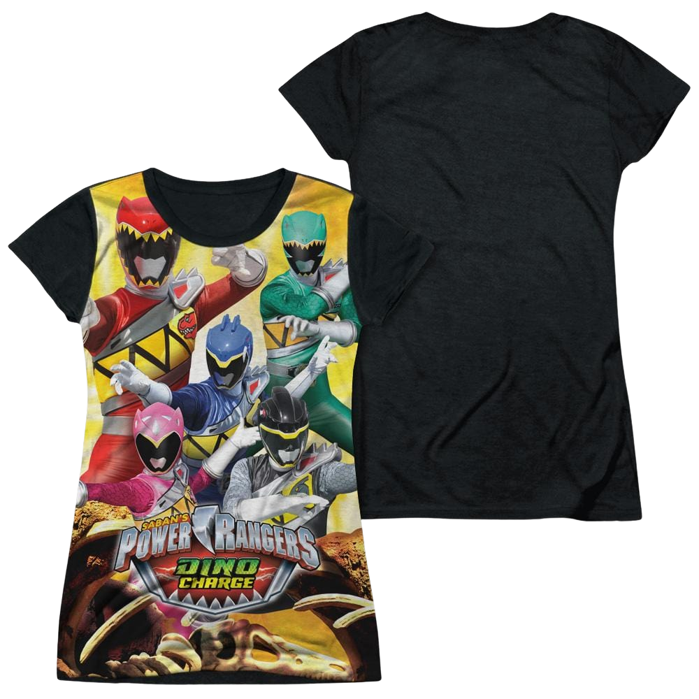 Power Rangers Charged For Battle Juniors Black Back T-Shirt Juniors Black Back T-Shirt Power Rangers   