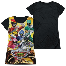 Power Rangers Charged For Battle Juniors Black Back T-Shirt Juniors Black Back T-Shirt Power Rangers   