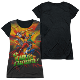 Power Rangers Dino Charge Hashtag - Juniors Black Back T-Shirt Juniors Black Back T-Shirt Power Rangers   