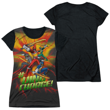 Power Rangers Dino Charge Hashtag - Juniors Black Back T-Shirt Juniors Black Back T-Shirt Power Rangers   