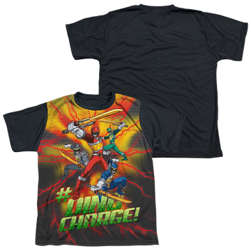 Power Rangers Dino Charge Hashtag - Youth Black Back T-Shirt Youth Black Back T-Shirt (Ages 8-12) Power Rangers   