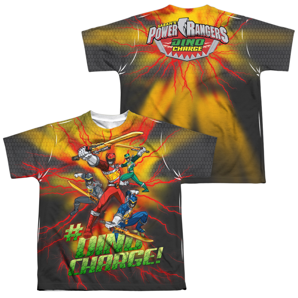Power Rangers Dino Charge Hashtag (F/B) - Youth All-Over Print Youth All-Over Print T-Shirt (Ages 8-12) Power Rangers   