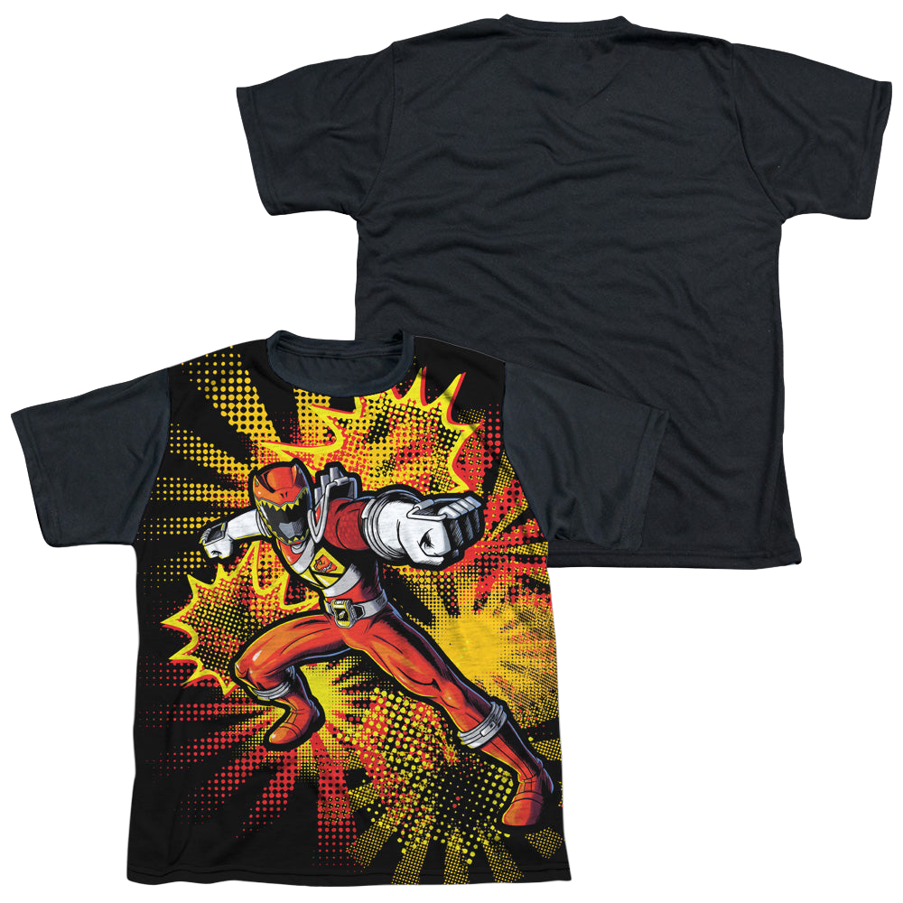Power Rangers Dino Charge Red Ranger Burst - Youth Black Back T-Shirt Youth Black Back T-Shirt (Ages 8-12) Power Rangers   