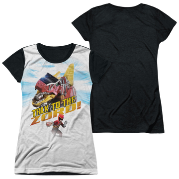 Power Rangers Dino Charge Talk To Zod - Juniors Black Back T-Shirt Juniors Black Back T-Shirt Power Rangers   