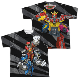 Power Rangers Dino Charge Lets Bolt (Front - Youth All-Over Print T-Shirt Youth All-Over Print T-Shirt (Ages 8-12) Power Rangers   