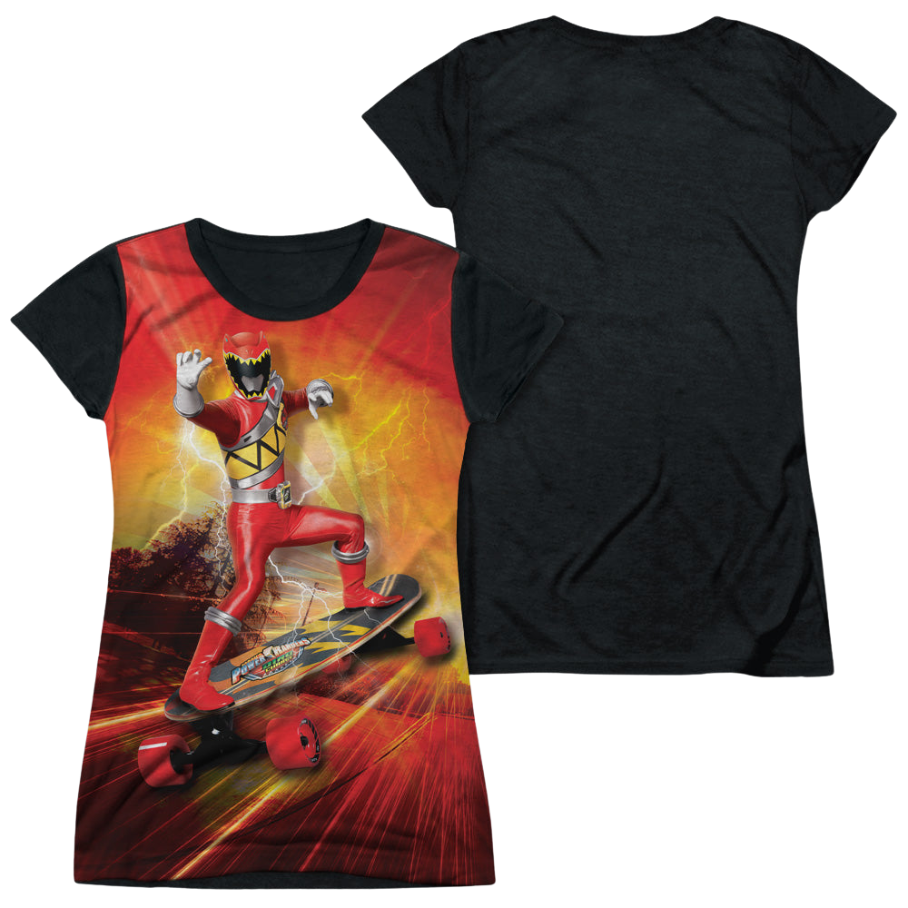 Power Rangers Dino Charge Skater - Juniors Black Back T-Shirt Juniors Black Back T-Shirt Power Rangers   