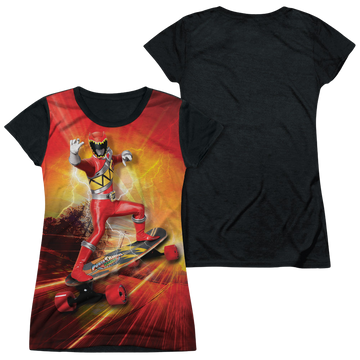 Power Rangers Dino Charge Skater - Juniors Black Back T-Shirt Juniors Black Back T-Shirt Power Rangers   