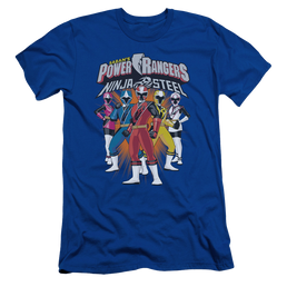 Power Rangers Team Lineup Men's Premium Slim Fit T-Shirt Men's Premium Slim Fit T-Shirt Power Rangers   