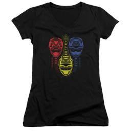 Power Rangers Red Yellow Blue - Juniors V-Neck T-Shirt Juniors V-Neck T-Shirt Power Rangers   