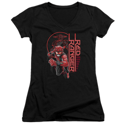 Power Rangers Red Ranger - Juniors V-Neck T-Shirt Juniors V-Neck T-Shirt Power Rangers   
