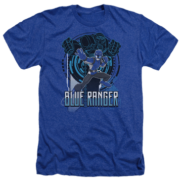 Royal men's heather t-shirt with Power Rangers Blue Ranger graphic