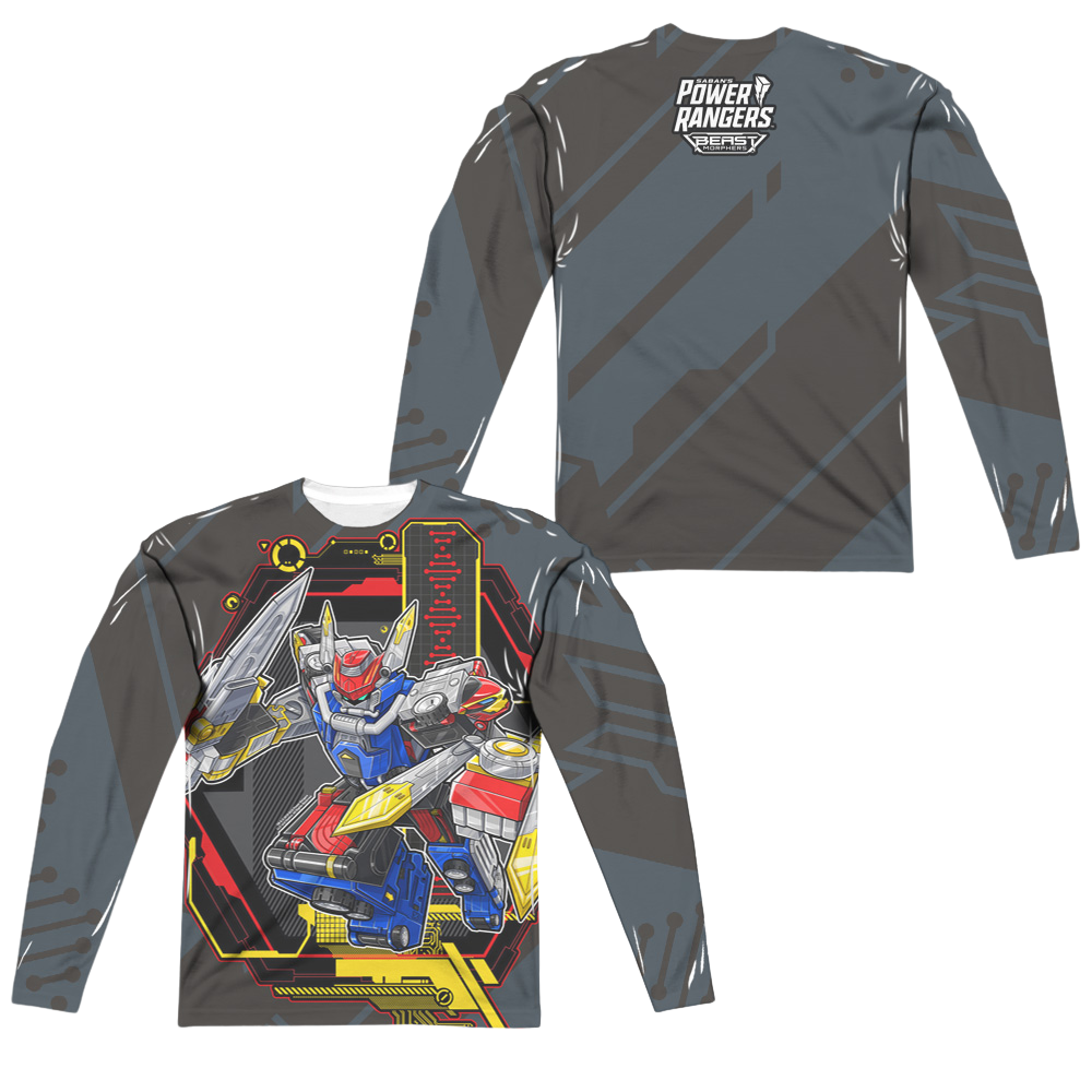 Power Rangers Megazord (Front/Back Print) - Men's All-Over Print Long Sleeve Men's All-Over Print Long Sleeve Power Rangers   