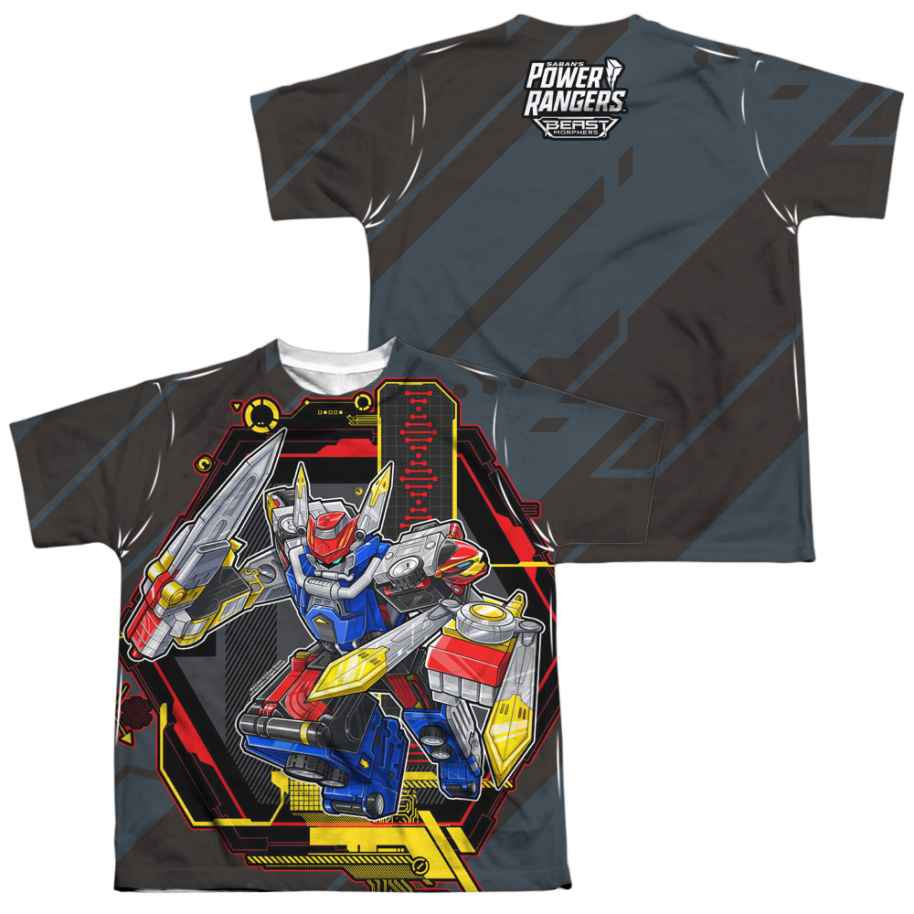 Power Rangers Megazord (Front/Back Print) - Youth All-Over Print T-Shirt Youth All-Over Print T-Shirt (Ages 8-12) Power Rangers   