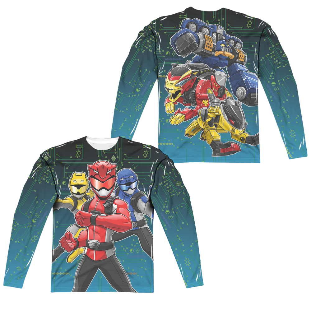 Power Rangers Battle Stance (Front/Back Print) - Men's All-Over Print Long Sleeve Men's All-Over Print Long Sleeve Power Rangers   