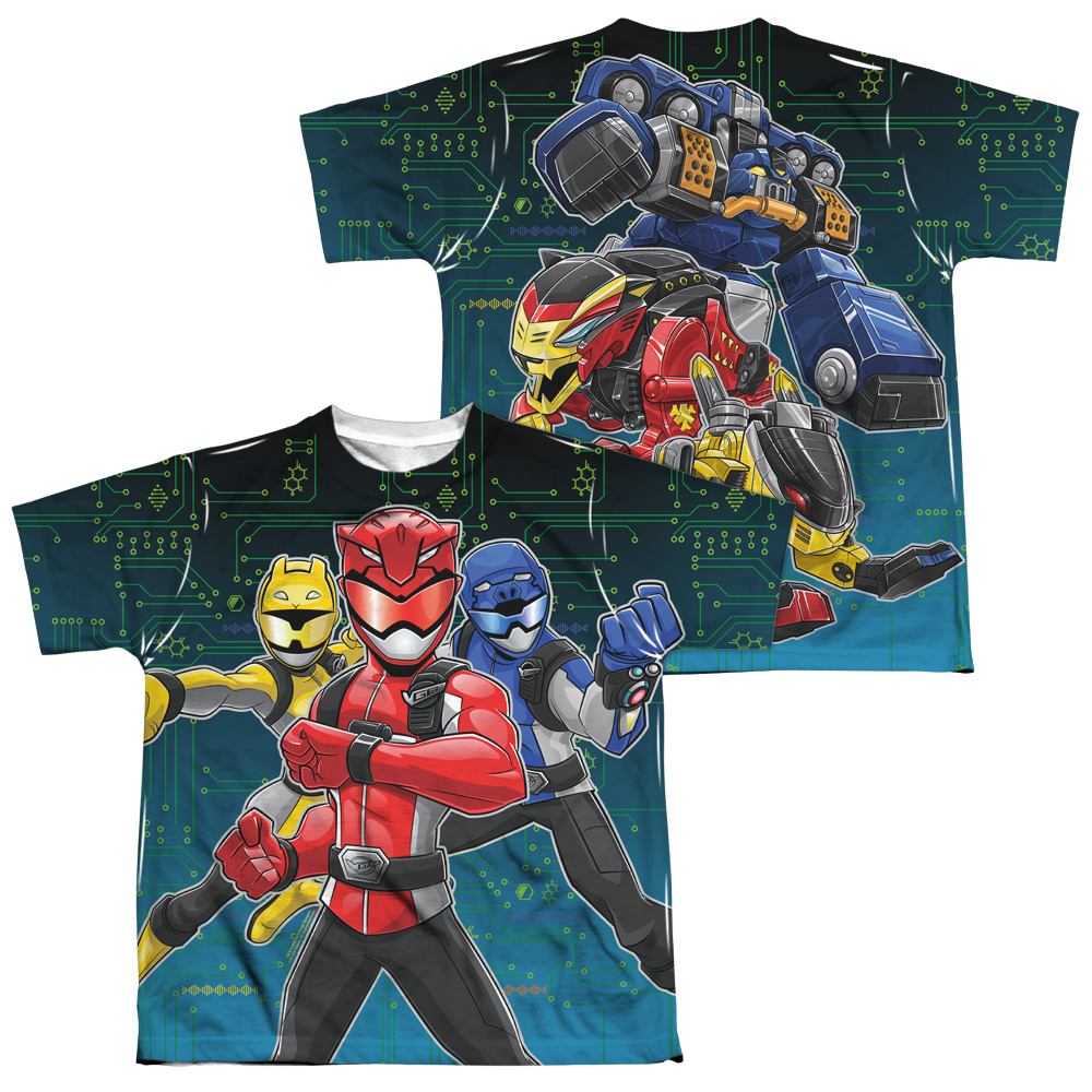 Power Rangers Battle Stance (Front/Back Print) - Youth All-Over Print T-Shirt Youth All-Over Print T-Shirt (Ages 8-12) Power Rangers   
