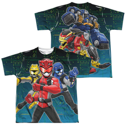 Power Rangers Battle Stance (Front/Back Print) - Youth All-Over Print T-Shirt Youth All-Over Print T-Shirt (Ages 8-12) Power Rangers   