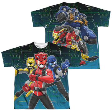 Power Rangers Battle Stance youth all-over print t-shirt for ages 8 to 12
