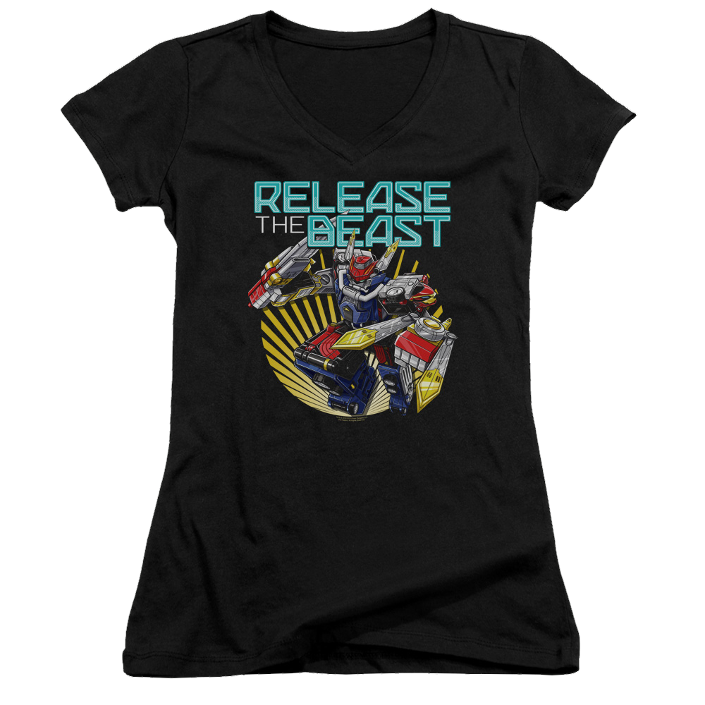 Power Rangers Beast Release - Juniors V-Neck T-Shirt Juniors V-Neck T-Shirt Power Rangers   