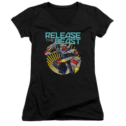 Power Rangers Beast Release - Juniors V-Neck T-Shirt Juniors V-Neck T-Shirt Power Rangers   