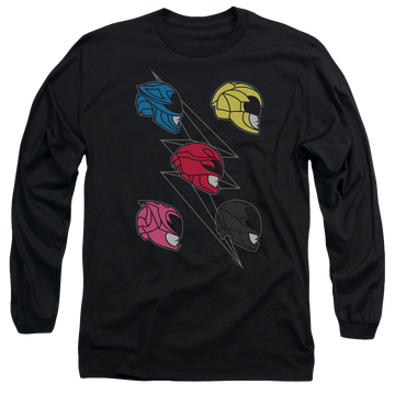 Power Rangers Line Helmets Men's Long Sleeve T-Shirt Men's Long Sleeve T-Shirt Power Rangers   
