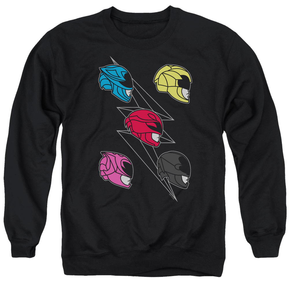 Power Rangers Line Helmets Men's Crewneck Sweatshirt Men's Crewneck Sweatshirt Power Rangers   