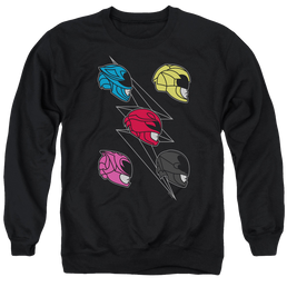 Power Rangers Line Helmets Men's Crewneck Sweatshirt Men's Crewneck Sweatshirt Power Rangers   