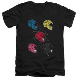 Power Rangers Line Helmets Men's V-Neck T-Shirt Men's V-Neck T-Shirt Power Rangers   