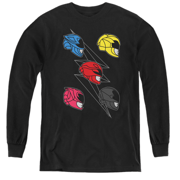 Power Rangers Movie Line Helmets - Youth Long Sleeve T-Shirt Youth Long Sleeve T-Shirt Power Rangers   