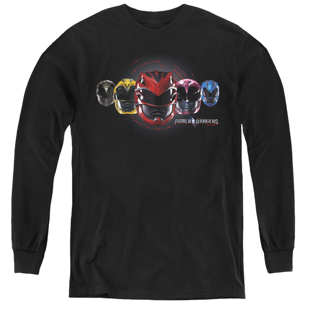 Power Rangers Movie Head Group - Youth Long Sleeve T-Shirt Youth Long Sleeve T-Shirt Power Rangers   