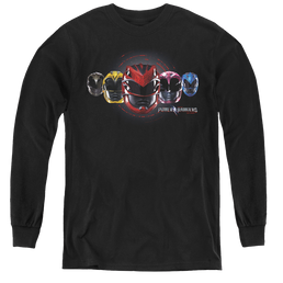 Power Rangers Movie Head Group - Youth Long Sleeve T-Shirt Youth Long Sleeve T-Shirt Power Rangers   
