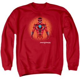 Power Rangers Red Power Ranger Graphic Men's Crewneck Sweatshirt Men's Crewneck Sweatshirt Power Rangers   