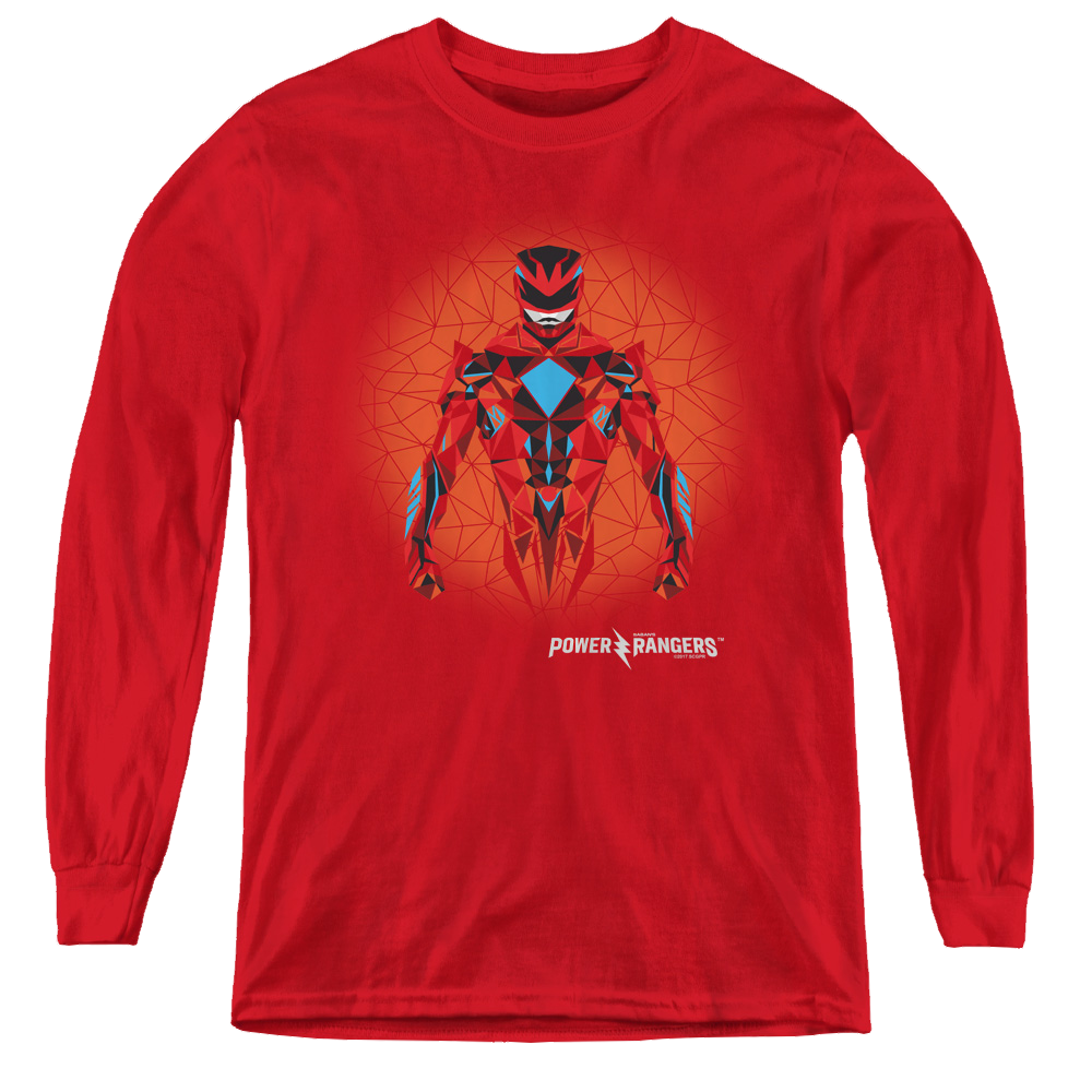 Power Rangers Movie Red Power Ranger Graphic - Youth Long Sleeve T-Shirt Youth Long Sleeve T-Shirt Power Rangers   