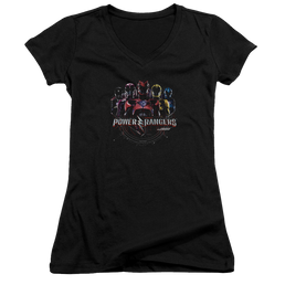 Power Rangers Ranger Circuitry Juniors V-Neck T-Shirt Juniors V-Neck T-Shirt Power Rangers   