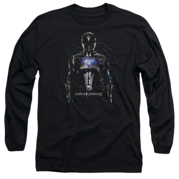 Black men's long sleeve t-shirt with Power Rangers Black Ranger graphic