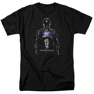 Black men's regular fit t-shirt with Power Rangers Black Ranger graphic