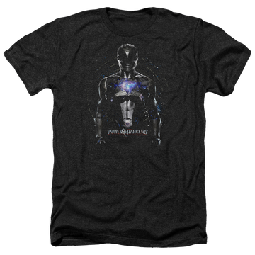 Charcoal men's heather t-shirt with Power Rangers Black Ranger graphic