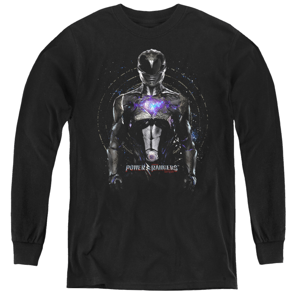 Power Rangers Movie Black Ranger - Youth Long Sleeve T-Shirt Youth Long Sleeve T-Shirt Power Rangers   