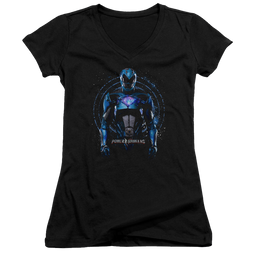 Power Rangers Blue Ranger Juniors V-Neck T-Shirt Juniors V-Neck T-Shirt Power Rangers   