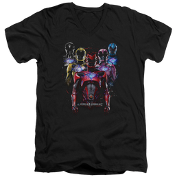 Power Rangers Team Of Rangers Men's V-Neck T-Shirt Men's V-Neck T-Shirt Power Rangers   