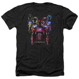 Power Rangers Team Of Rangers Men's Heather T-Shirt Men's Heather T-Shirt Power Rangers   