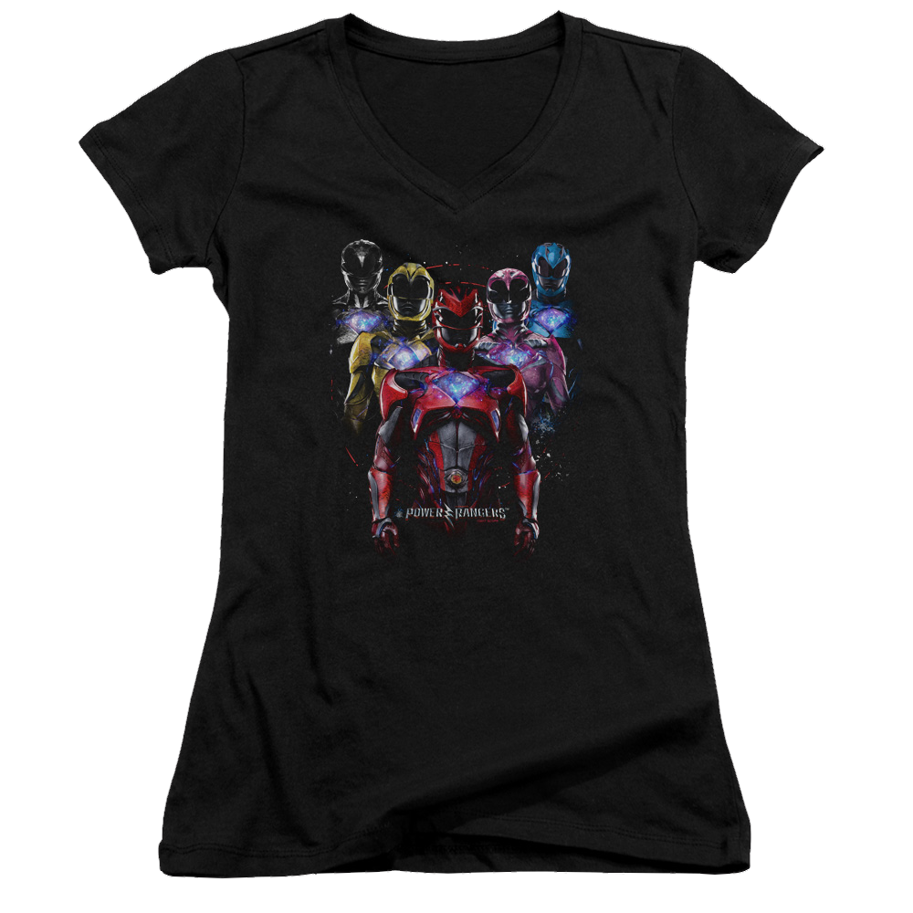 Power Rangers Team Of Rangers Juniors V-Neck T-Shirt Juniors V-Neck T-Shirt Power Rangers   