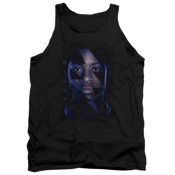 Black men's tank with Power Rangers Billy Bolt graphic