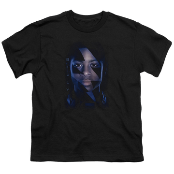Black youth t-shirt for ages 8 to 12 with Power Rangers Billy Bolt graphic