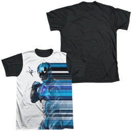 Power Rangers Blue Streak Men's Black Back T-Shirt Men's Black Back T-Shirt Power Rangers   