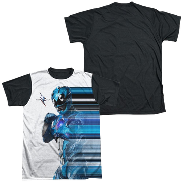 Power Rangers Blue Streak Men's Black Back T-Shirt Men's Black Back T-Shirt Power Rangers   