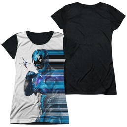 Power Rangers Blue Streak Juniors Black Back T-Shirt Juniors Black Back T-Shirt Power Rangers   