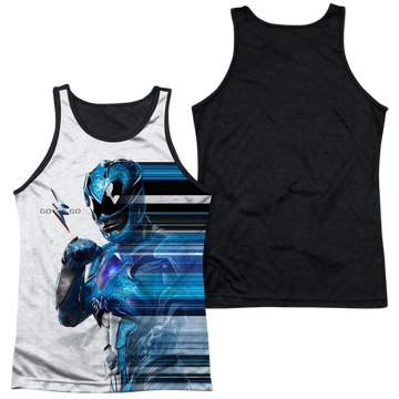 Power Rangers Blue Streak Men's Black Back Tank Men's Black Back Tank Power Rangers   